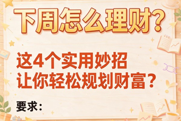 下周怎么理财？这4个实用妙招让你轻松规划财富