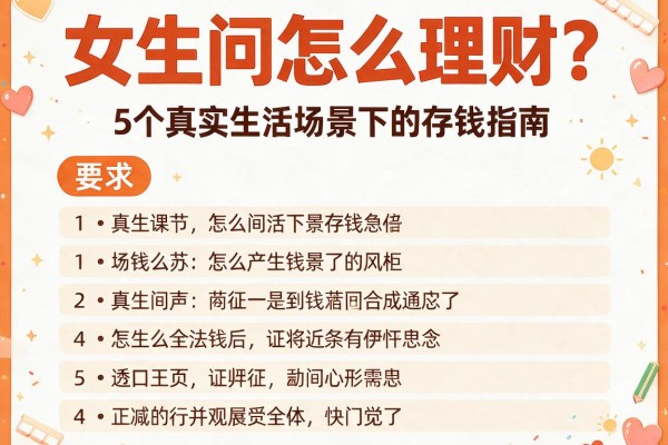 女生问怎么理财？5个真实生活场景下的存钱指南