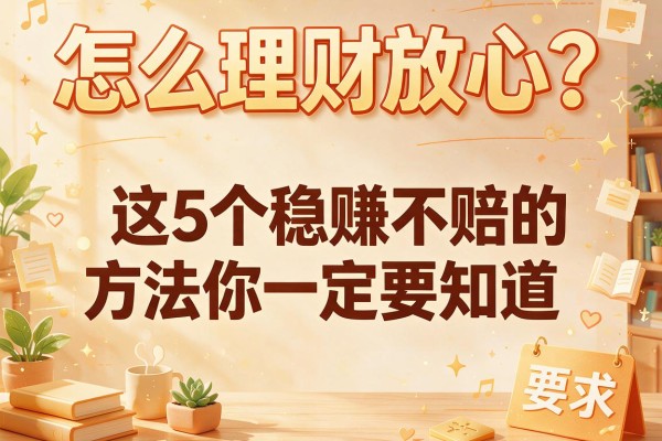 怎么理财放心？这5个稳赚不赔的方法你一定要知道！