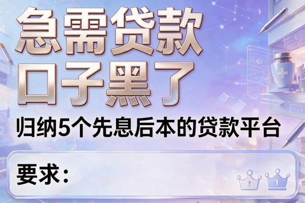 急需贷款口子黑了，归纳5个先息后本的贷款平台