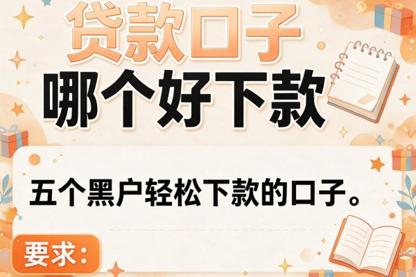 贷款口子哪个好下款，介绍五个黑户轻松下款的口子