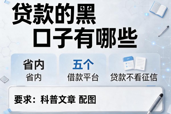 贷款的黑口子有哪些，省内五个借款平台贷款不看征信