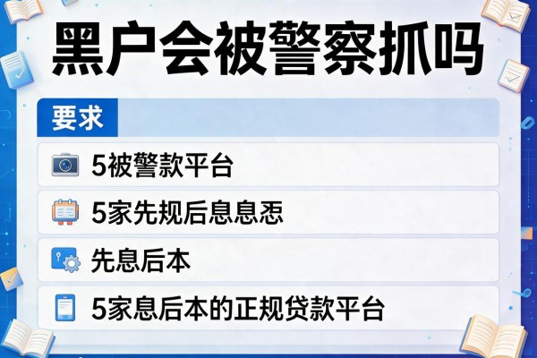 黑户会被警察抓吗，阐述5家先息后本的正规贷款平台