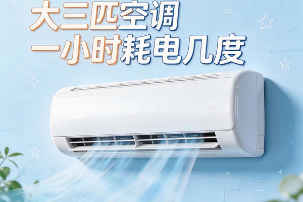 大三匹空调一小时耗电几度