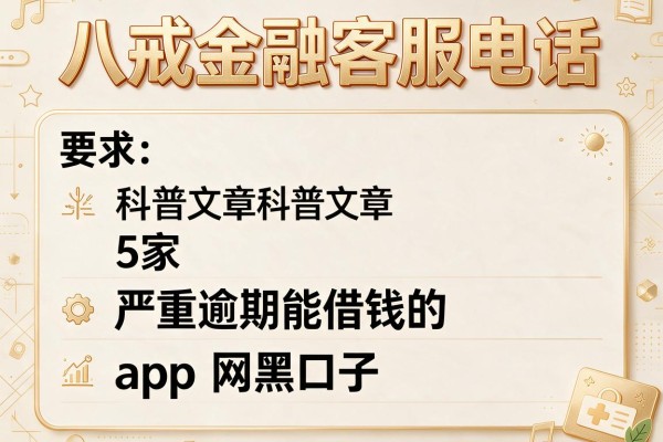 八戒金融客服电话，阐述5家严重逾期能借钱的app网黑口子