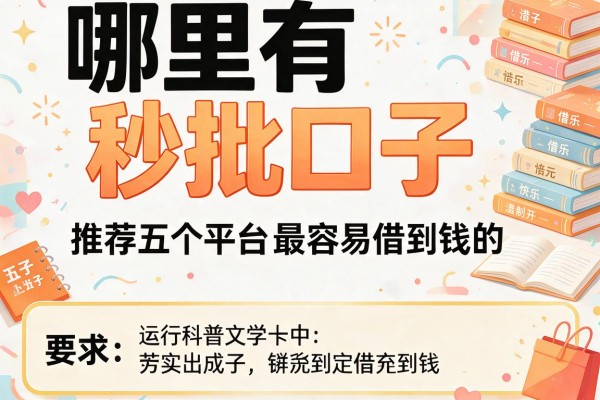 哪里有秒批口子，推荐五个平台最容易借到钱的