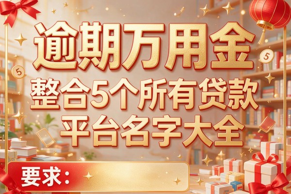 逾期万用金，整合5个所有贷款平台名字大全