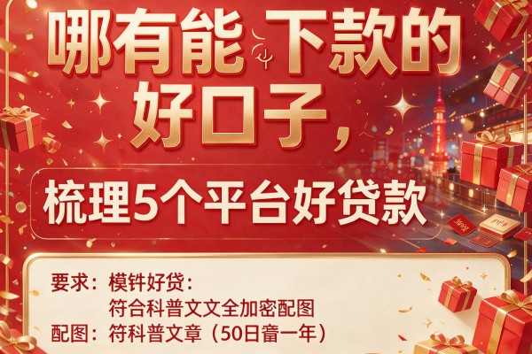 哪有能下款的好口子，梳理5个平台好贷款