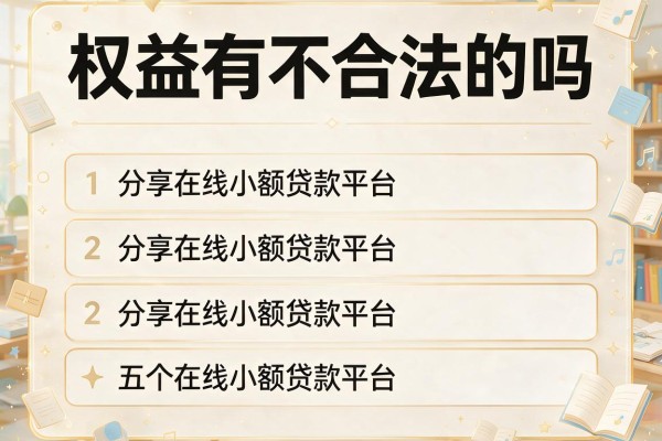 权益有不合法的吗，分享五个在线小额贷款平台