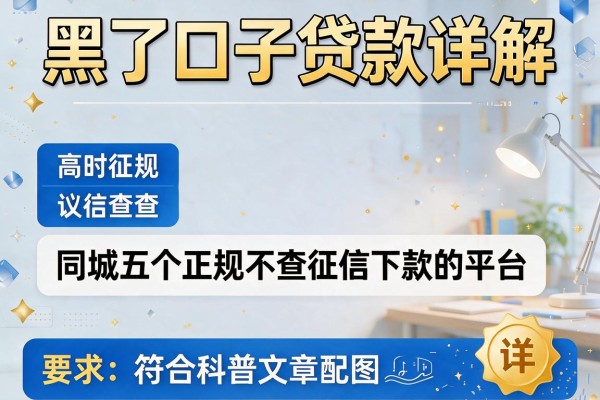 黑了口子贷款详解，同城五个正规不查征信下款的平台