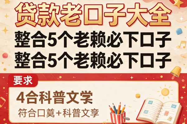 贷款老口子大全,整合5个老赖必下口子