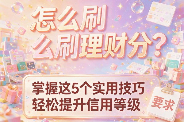 怎么刷理财分？掌握这5个实用技巧轻松提升信用等级