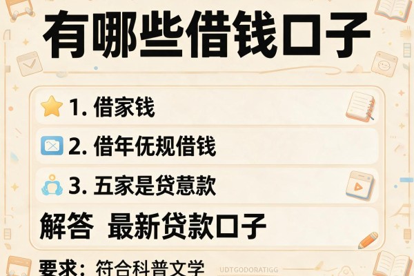 有哪些借钱口子，解答五家最新贷款口子