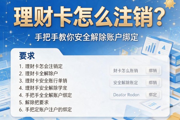 理财卡怎么注销？手把手教你安全解除账户绑定