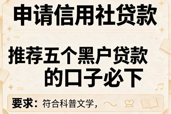申请信用社贷款，推荐五个黑户贷款的口子必下