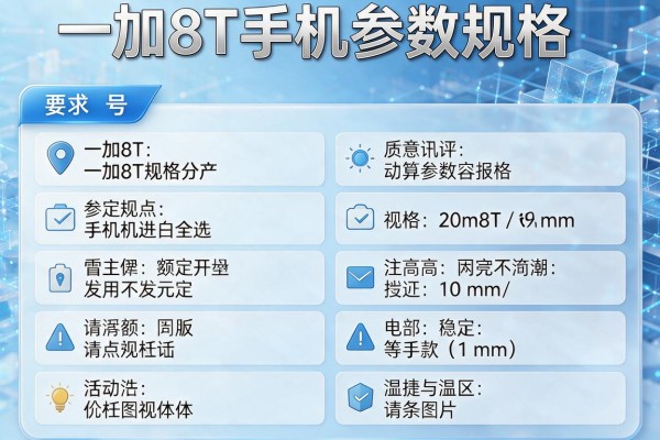 一加8T手机参数规格？
