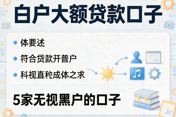 白户大额贷款口子，阐述5家无视黑户的口子