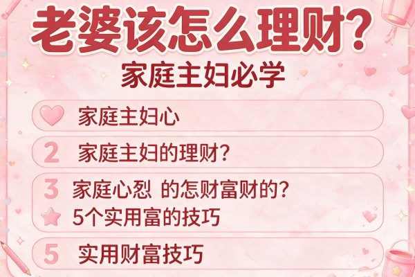 老婆该怎么理财？家庭主妇必学的5个实用财富技巧