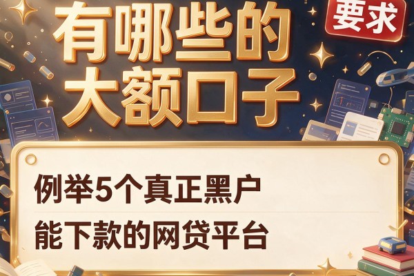 有哪些的大额口子，例举5个真正黑户能下款的网贷平台