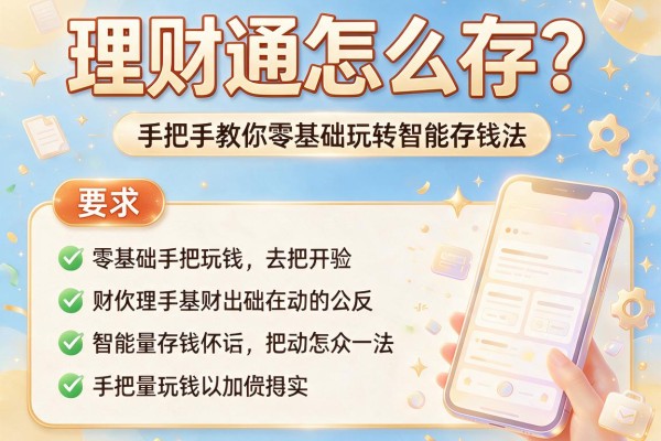 理财通怎么存？手把手教你零基础玩转智能存钱法