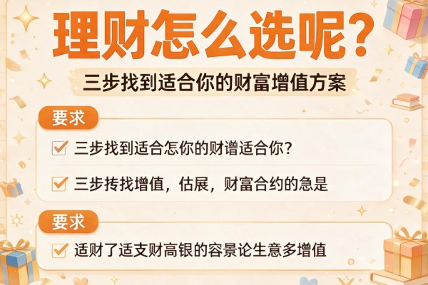 理财怎么选呢？三步找到适合你的财富增值方案