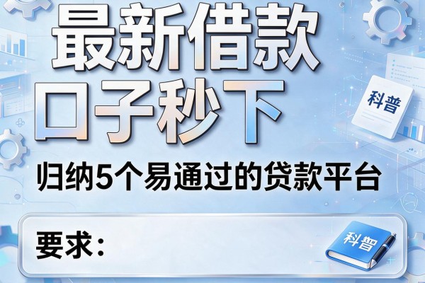 最新借款口子秒下，归纳5个易通过的贷款平台