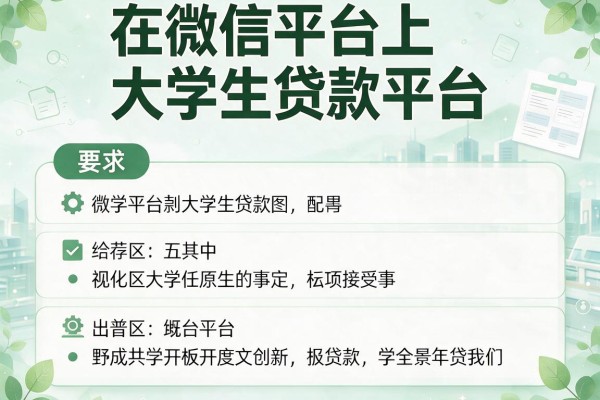 在微信平台上，推荐五个大学生贷款平台