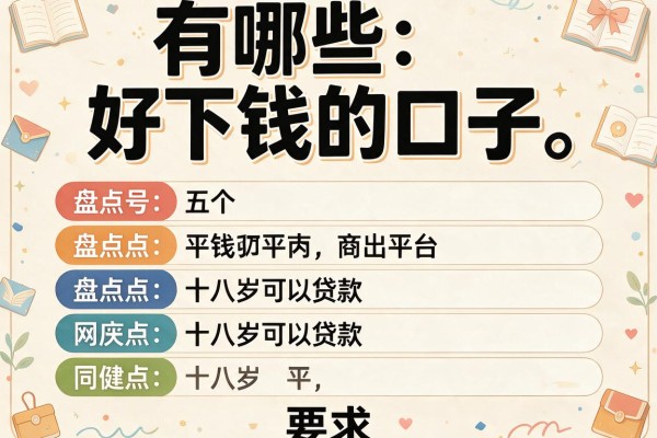 有哪些好下钱的口子，盘点五个十八岁可以贷款的平台