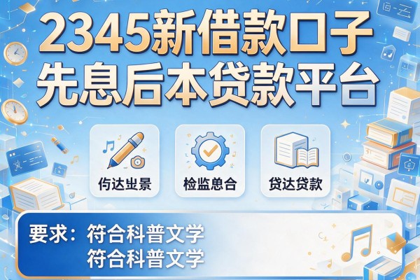 2345新借款口子，盘点五个先息后本贷款平台