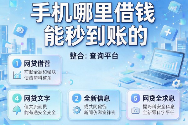 手机哪里借钱能秒到账的，整合5个网贷查询平台