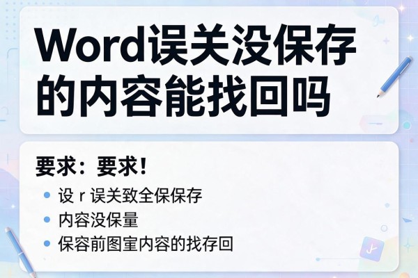 Word误关没保存的内容能找回吗