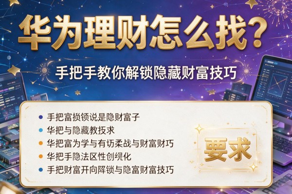 华为理财怎么找？手把手教你解锁隐藏财富技巧
