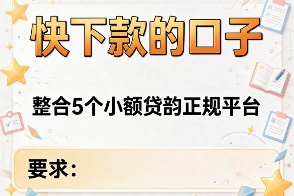 快下款的口子，整合5个小额贷款正规平台