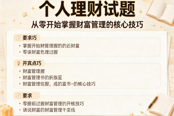 个人理财试题：从零开始掌握财富管理的核心技巧