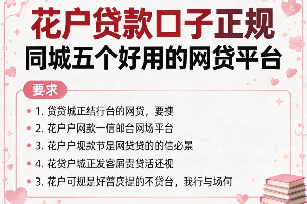 花户贷款口子正规，同城五个好用的网贷平台