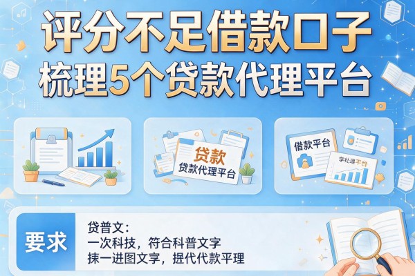 评分不足借款口子，梳理5个贷款代理平台