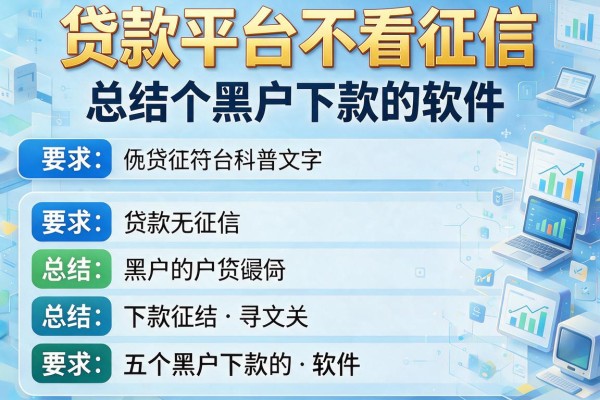 贷款平台不看征信，总结五个黑户下款的软件