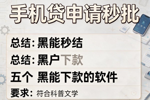 手机贷申请秒批，总结五个黑户也能下款的软件