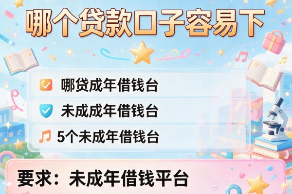 哪个贷款口子容易下，例举5个未成年借钱平台