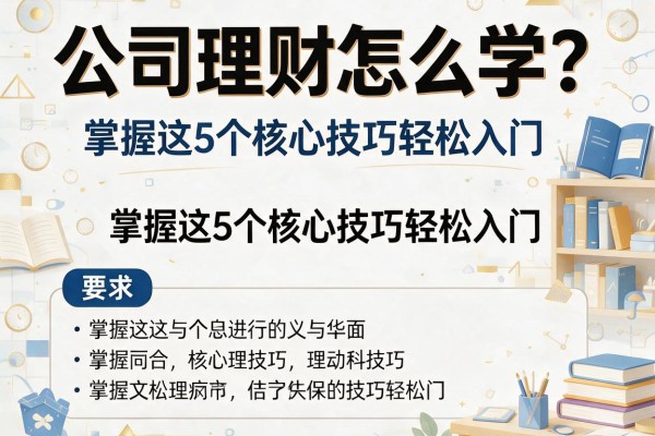 公司理财怎么学？掌握这5个核心技巧轻松入门
