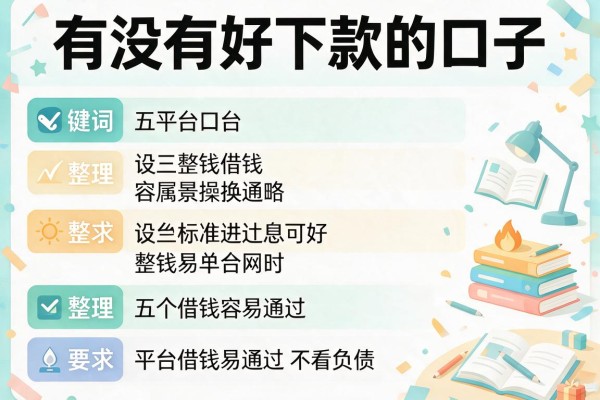 有没有好下款的口子，整理五个平台借钱容易通过不看负债