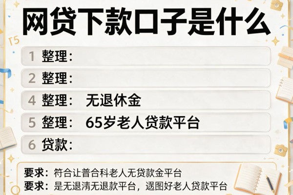 网贷下款口子是什么，整理五个无退休金65岁老人贷款平台