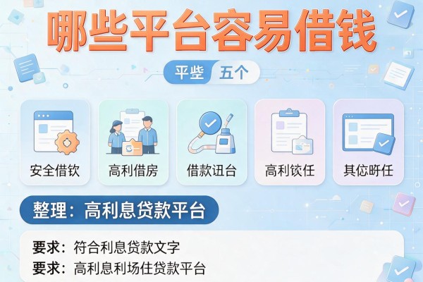 哪些平台容易借钱，整理五个高利息贷款平台
