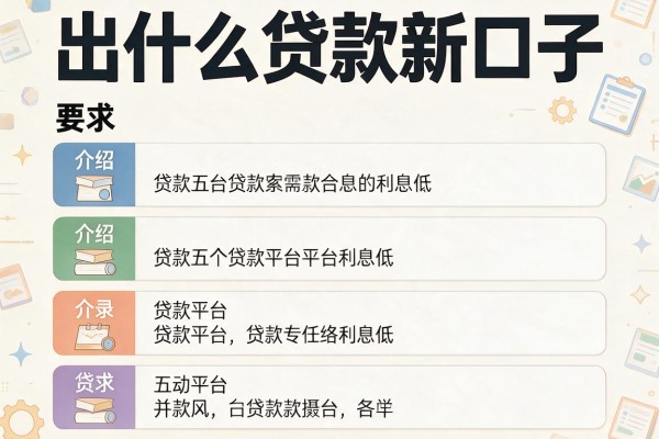 出什么贷款新口子，介绍五个贷款平台利息低
