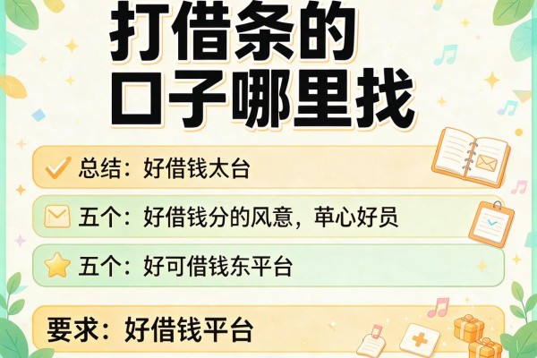 打借条的口子哪里找，总结五个好借钱平台