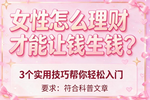女性怎么理财才能让钱生钱？3个实用技巧帮你轻松入门