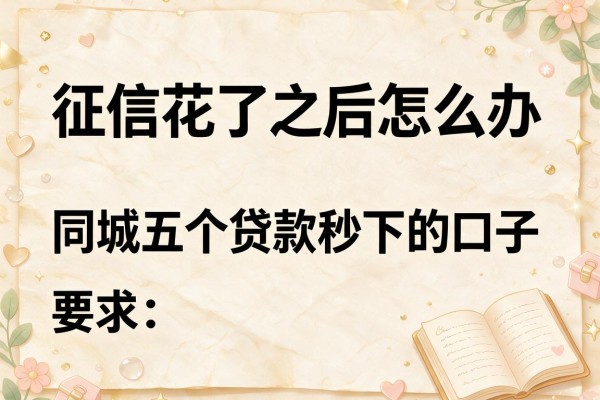 征信花了之后怎么办，同城五个贷款秒下的口子