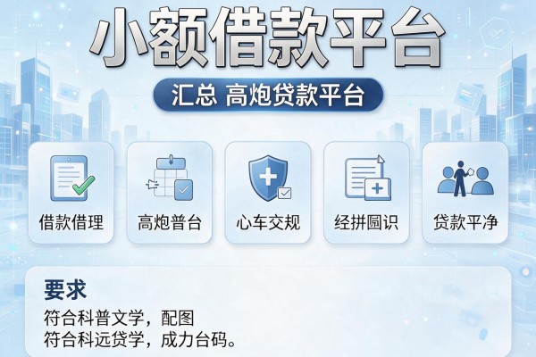 小额借款平台，汇总五个高炮贷款平台