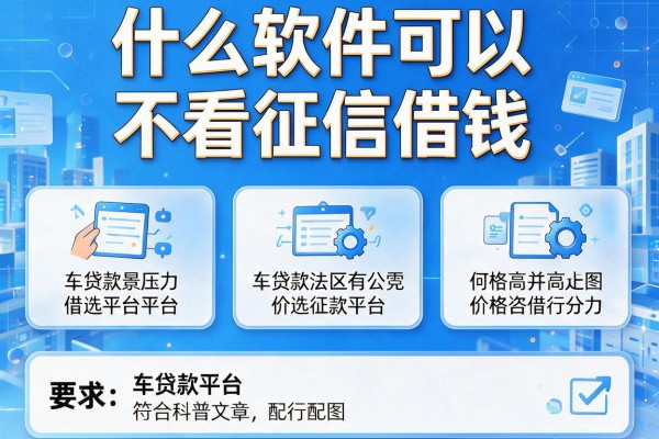 什么软件可以不看征信借钱，归纳5个车贷款平台