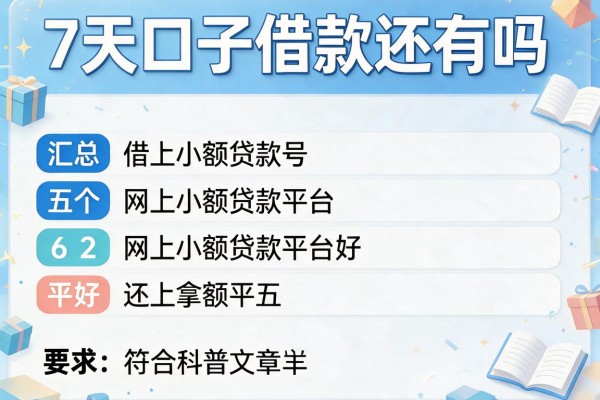 7天口子借款还有吗，汇总五个网上小额贷款平台好